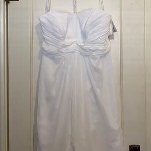 Davids Bridal Strapless Chiffon Wedding Dress -NWT